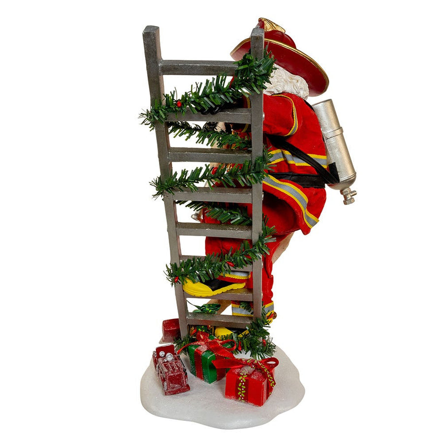 11.5“ Fabriché™ Fireman Santa On Ladder