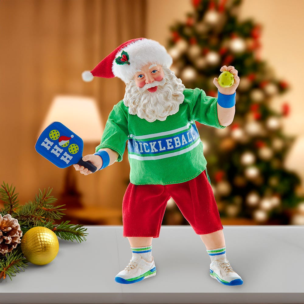 10" Fabriché™ Santa Playing Pickleball