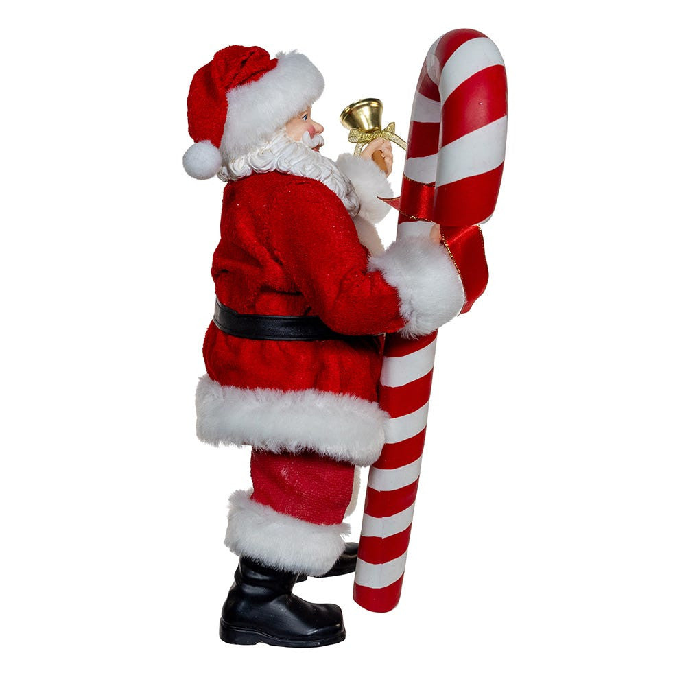 10.5“ Fabriché™ Santa With Oversized Candy Cane