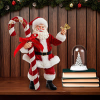 10.5“ Fabriché™ Santa With Oversized Candy Cane