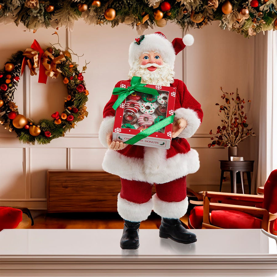 10.5“ Fabriché™ Santa With Box Of Donuts