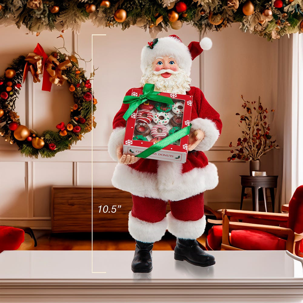 10.5“ Fabriché™ Santa With Box Of Donuts