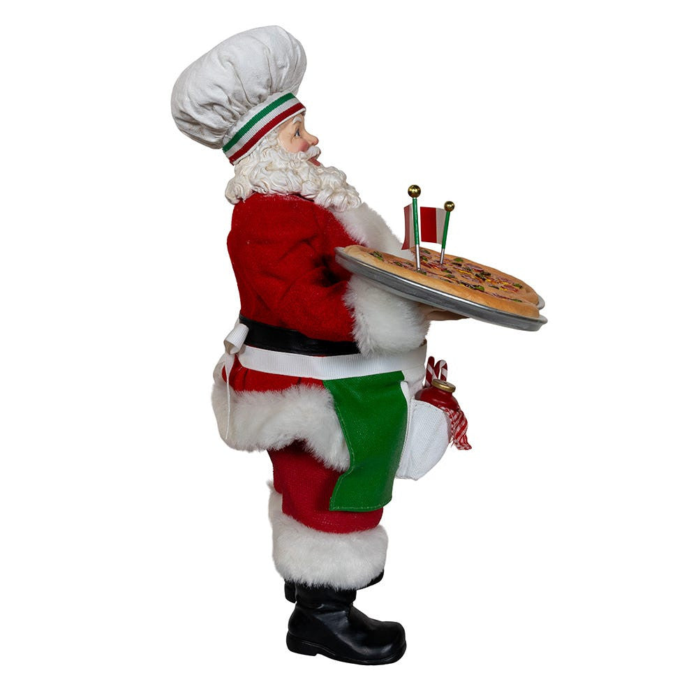 11“ Fabriché™ Chef Santa With Two Pizza's