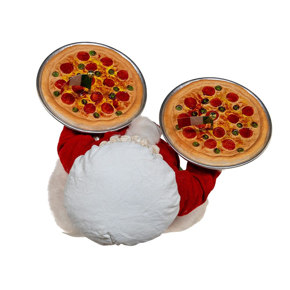 11“ Fabriché™ Chef Santa With Two Pizza's