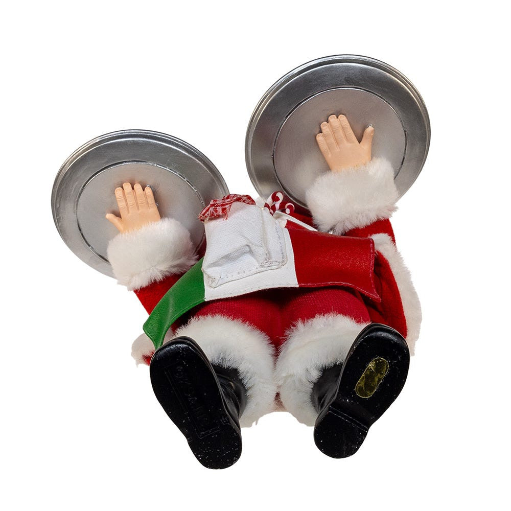 11“ Fabriché™ Chef Santa With Two Pizza's