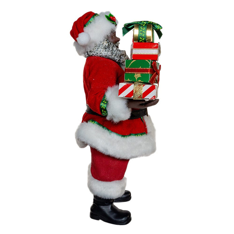 10.5" Fabriché™ African American Santa With Gifts