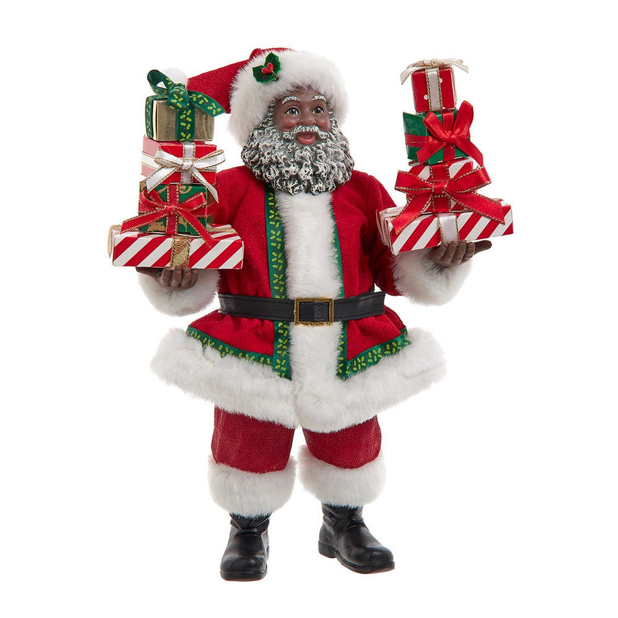 10.5" Fabriché™ African American Santa With Gifts