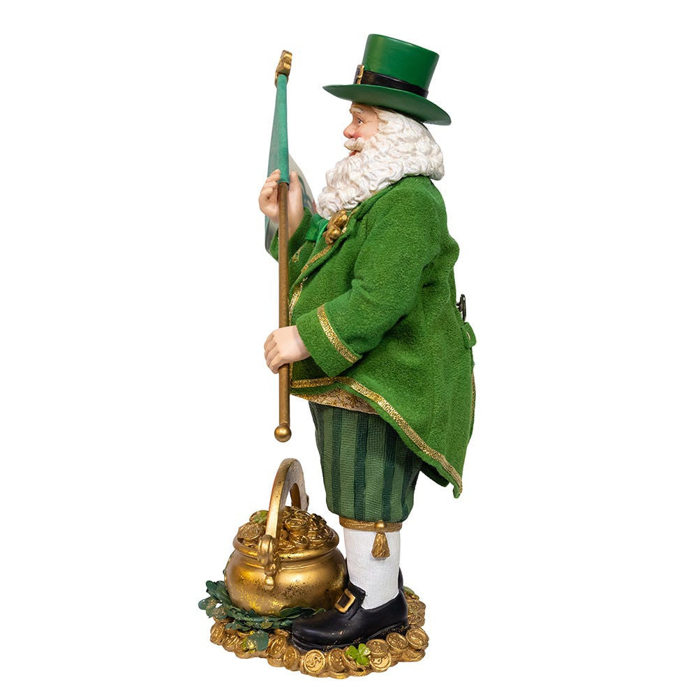 11" Fabriché™ Musical Irish Santa