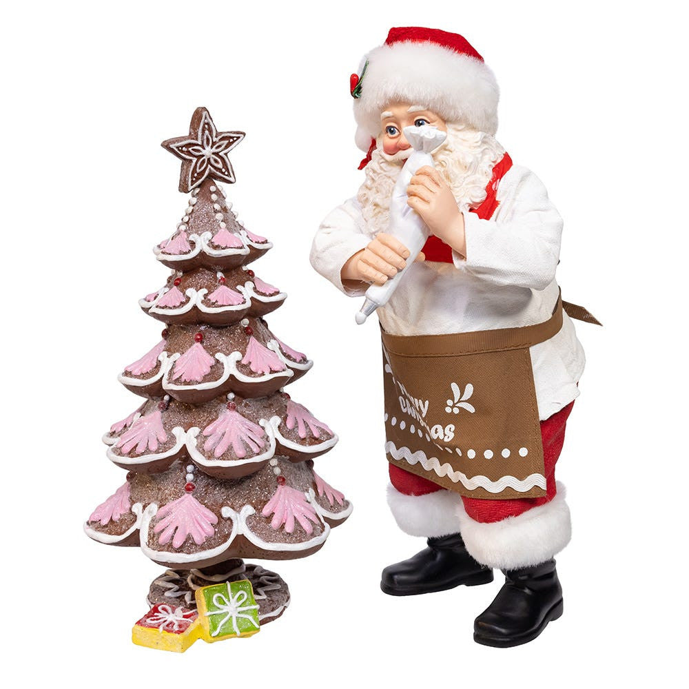 10.5“ Fabriché™ Santa Decorating Gingerbread Tree