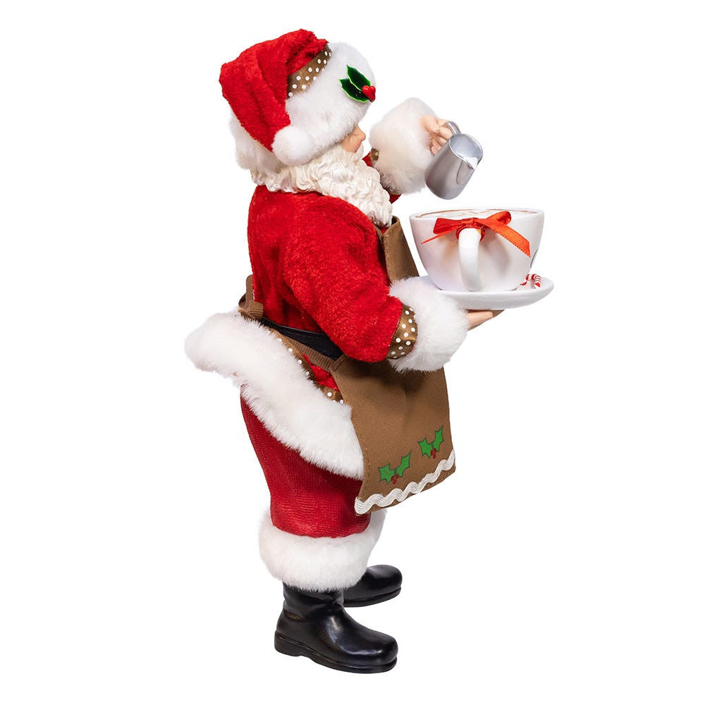 10.5" Fabriché™ Santa With Oversized " I Love Coffee" Cup & Creamer