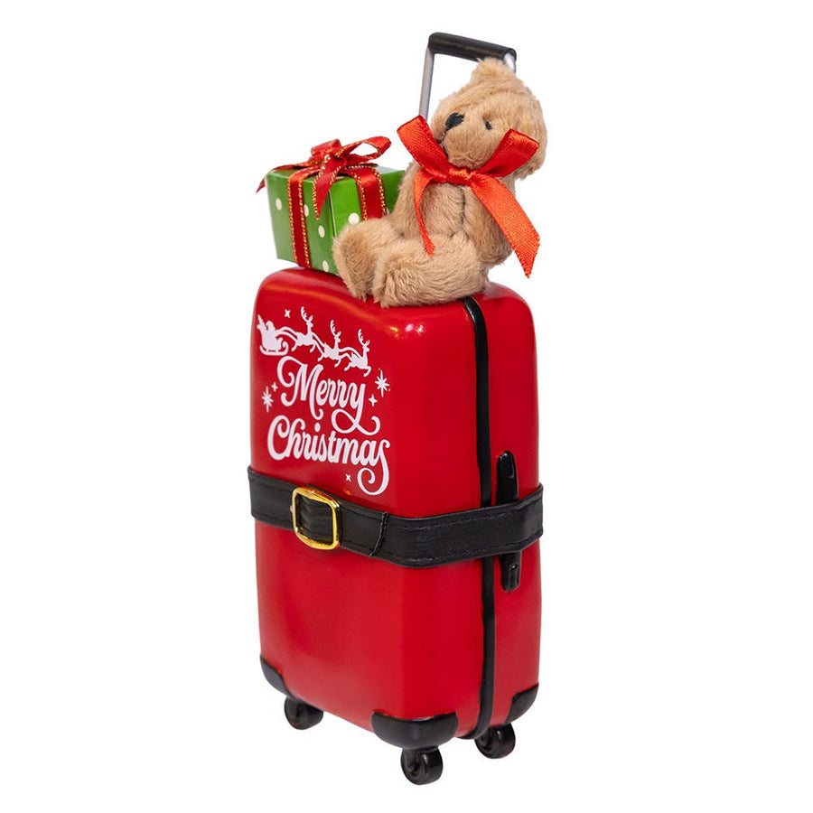 10.5" Fabriché™ Santa With Red Luggage