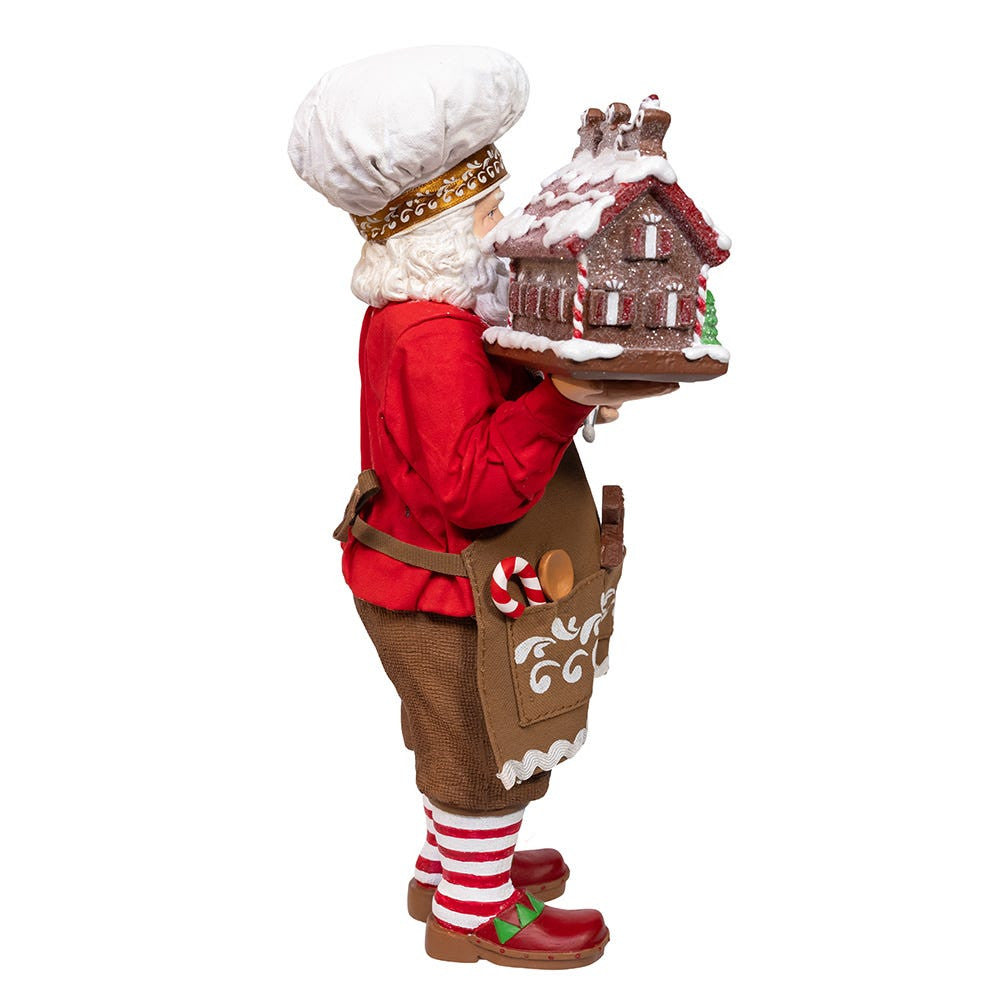 10.5“ Fabriché™ Chef Santa Decorating Gingerbread House