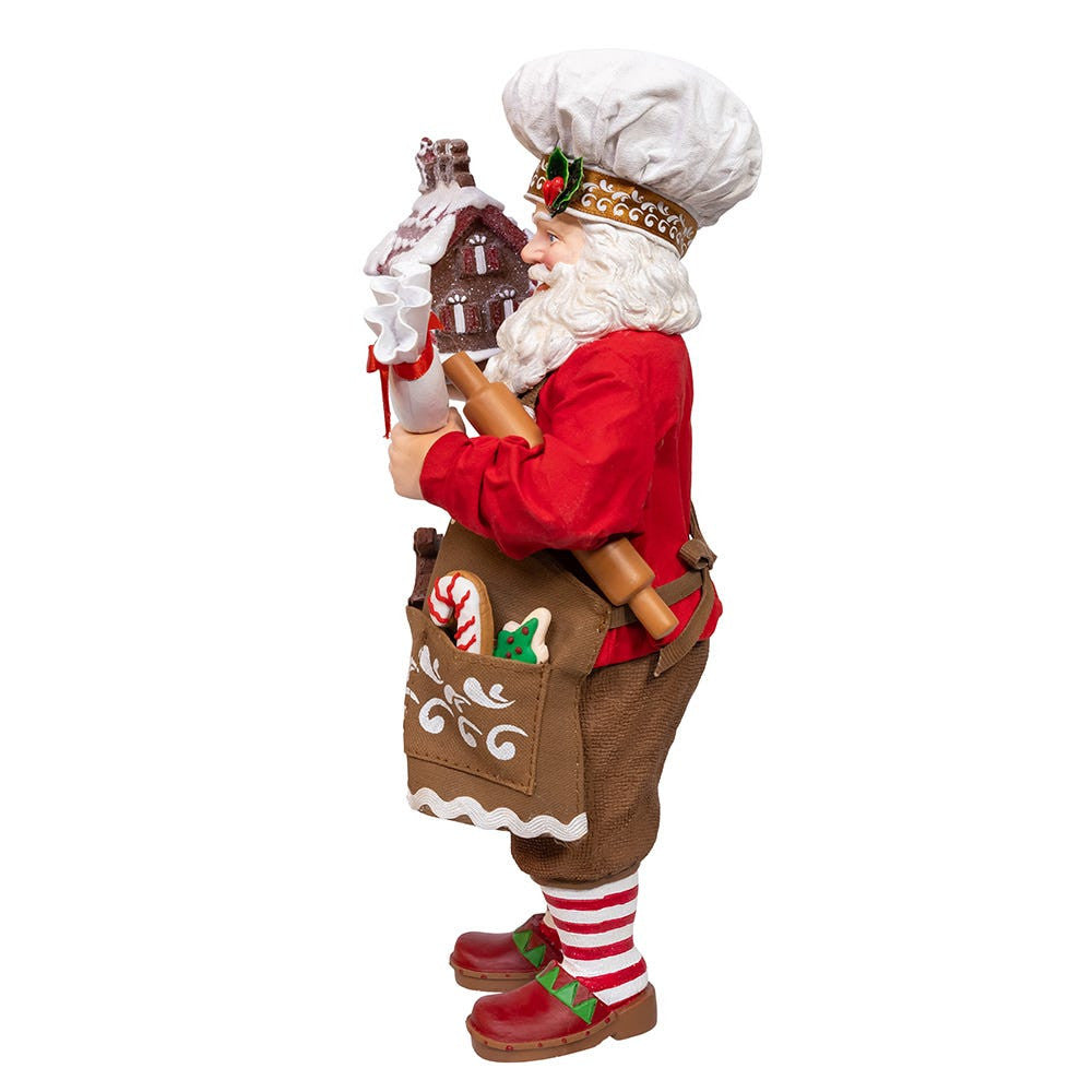 10.5“ Fabriché™ Chef Santa Decorating Gingerbread House