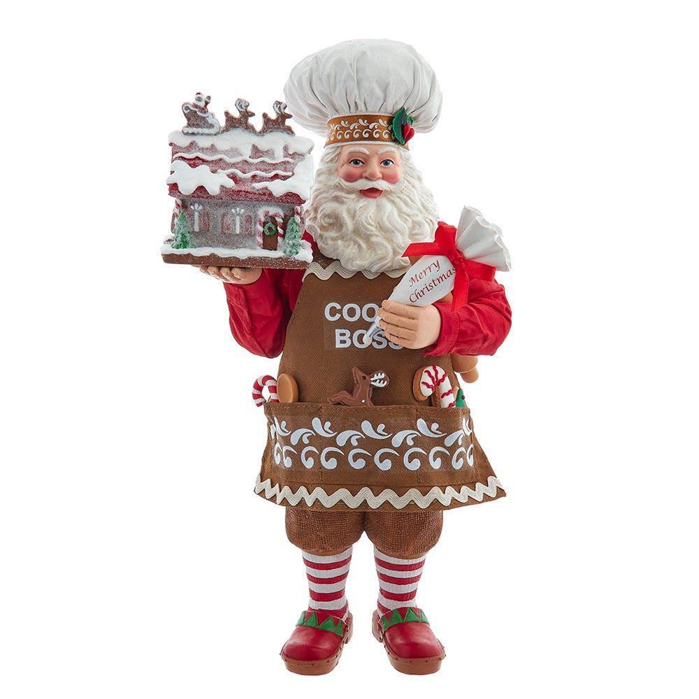 10.5“ Fabriché™ Chef Santa Decorating Gingerbread House