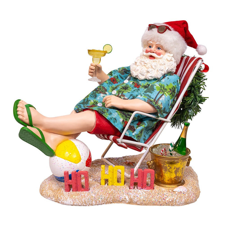 8.5“ Fabriché™ Santa Sitting On Beach Chair