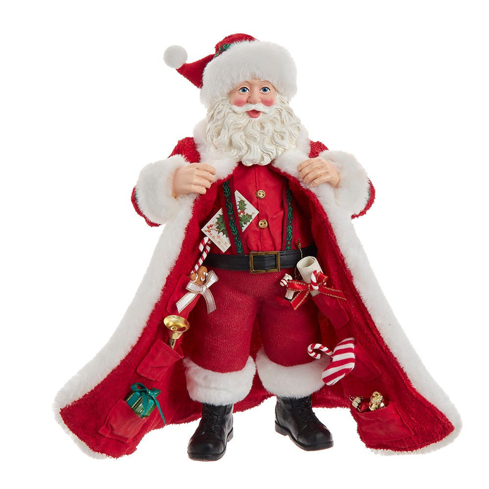 10.5" Fabriché™ Santa With Gifts In Pocket