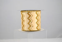 RIBBON 4X10YDS GLITTER CHEVRON GOLD