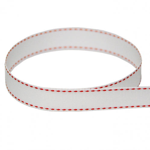 Saddle Stitch GG 5/8'' WHITE AND RED 50 YARDS