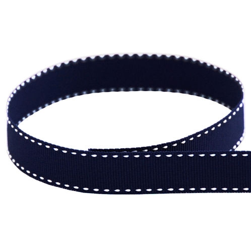 SADDLE STITCH GROSGRAIN 3/8'' NAVY 50 YARDS
