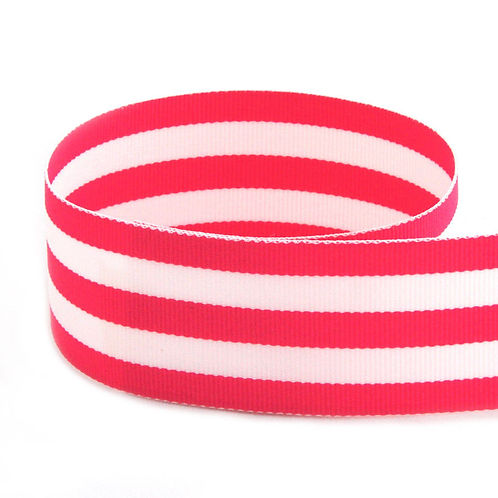Stripped GG 7/8'' GERANIUM TAFFY 100 YARDS