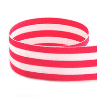 Stripped GG 7/8'' GERANIUM TAFFY 100 YARDS
