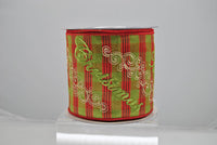 RIBBON EMB MERRY CHRISTMAS 4X10YDS