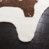 Luxurious Ivory and Dark Brown Faux Cow Hide Area Rug