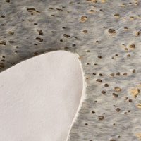 Elegant Grey and Beige Faux Cow Hide Area Rug