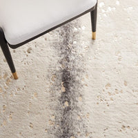 Luxurious Faux Cow Hide Area Rug in Beige and Grey