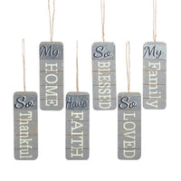 Grey Word Hanging Ornaments