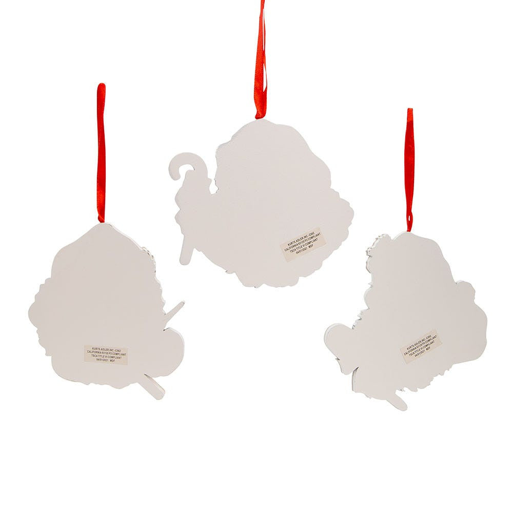 Retro Mint Wooden Santa Head Ornaments