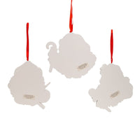 Retro Mint Wooden Santa Head Ornaments