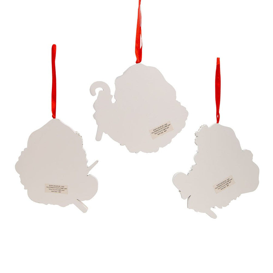 Retro Mint Wooden Santa Head Ornaments