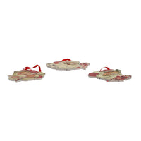 Retro Mint Wooden Santa Head Ornaments