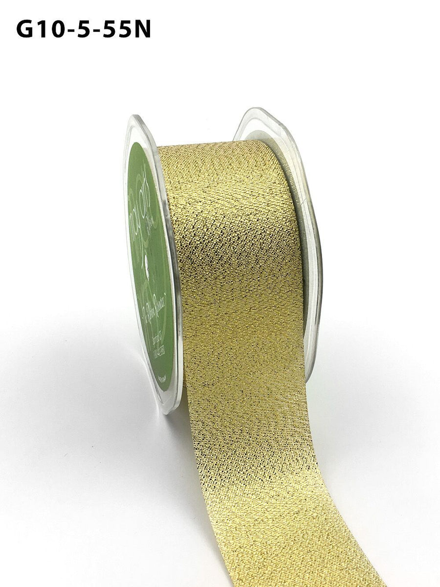 1.5 Inch Metallic Gold Ribbon with Cut Edge – G10-5-55N – WOVEN