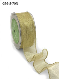 1.5 Inch Semi-Sheer Metallic Gold Ribbon – G16-5-70N GOLD (30 yards)