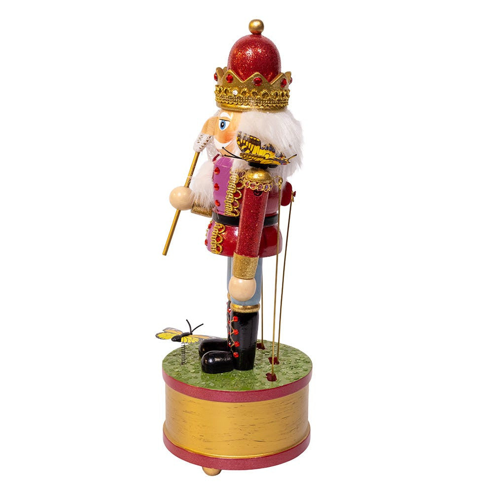 12" Wind-Up Musical Butterfly Catcher Nutcracker