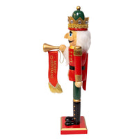15“ Red & Green With Horn Nutcracker
