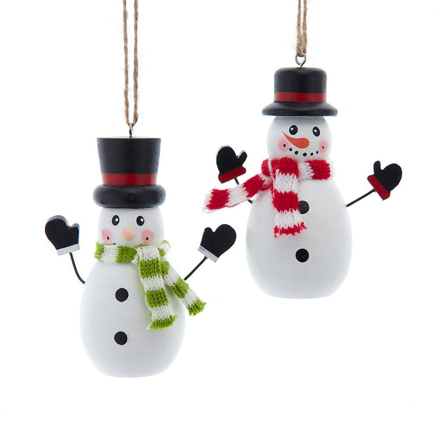 Wooden Snowman Ornaments
