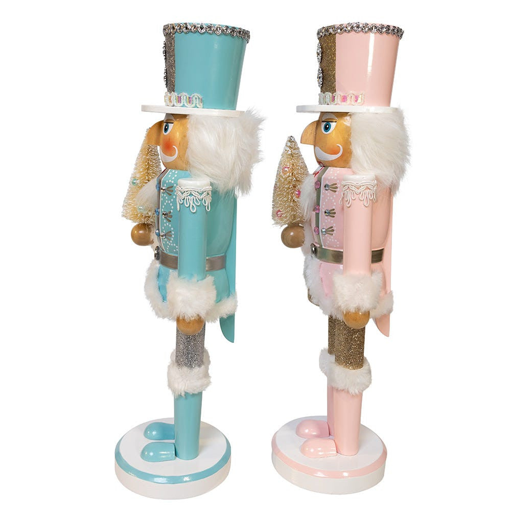 14“ Pink & Blue Soldier Nutcrackers