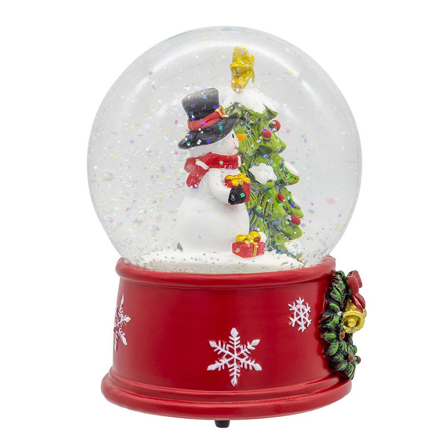 5" Wind-Up Musical Snowman With Water Globe