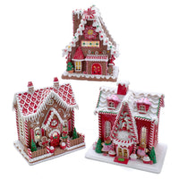 9“ - 10“ Battery Operated LED Gingerbread Houses