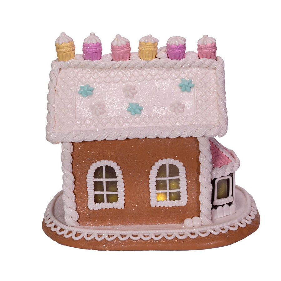 9" Battery Operated LED Gingerbread Cake House