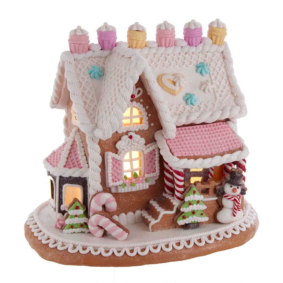 9" Battery Operated LED Gingerbread Cake House