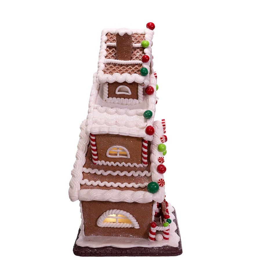 13" Battery Operated LED Gingerbread Cookie 3-Layer House