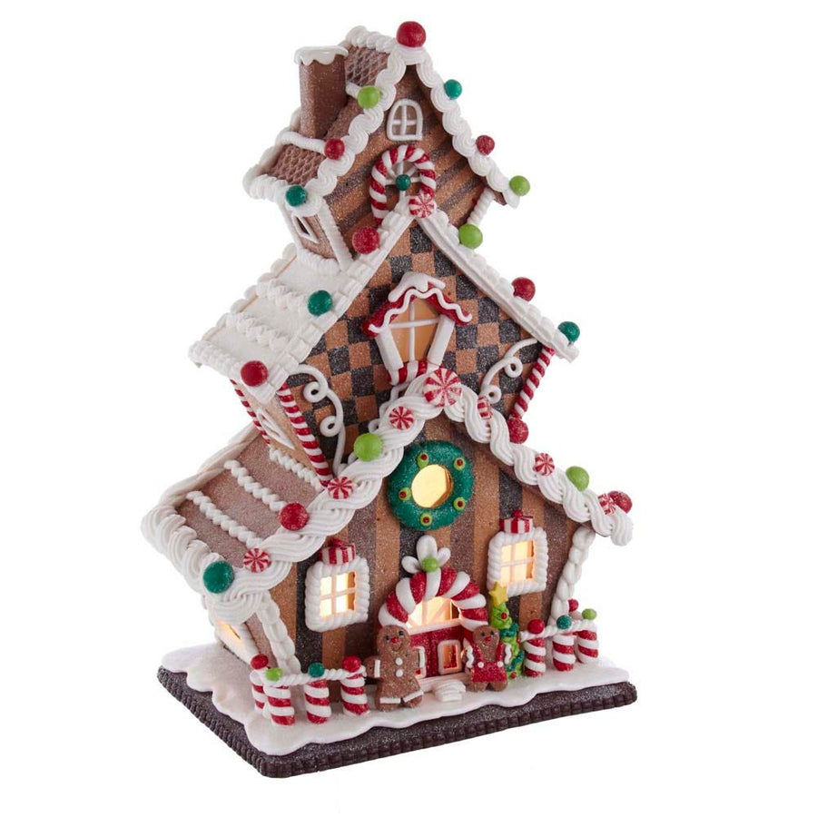 13" Battery Operated LED Gingerbread Cookie 3-Layer House