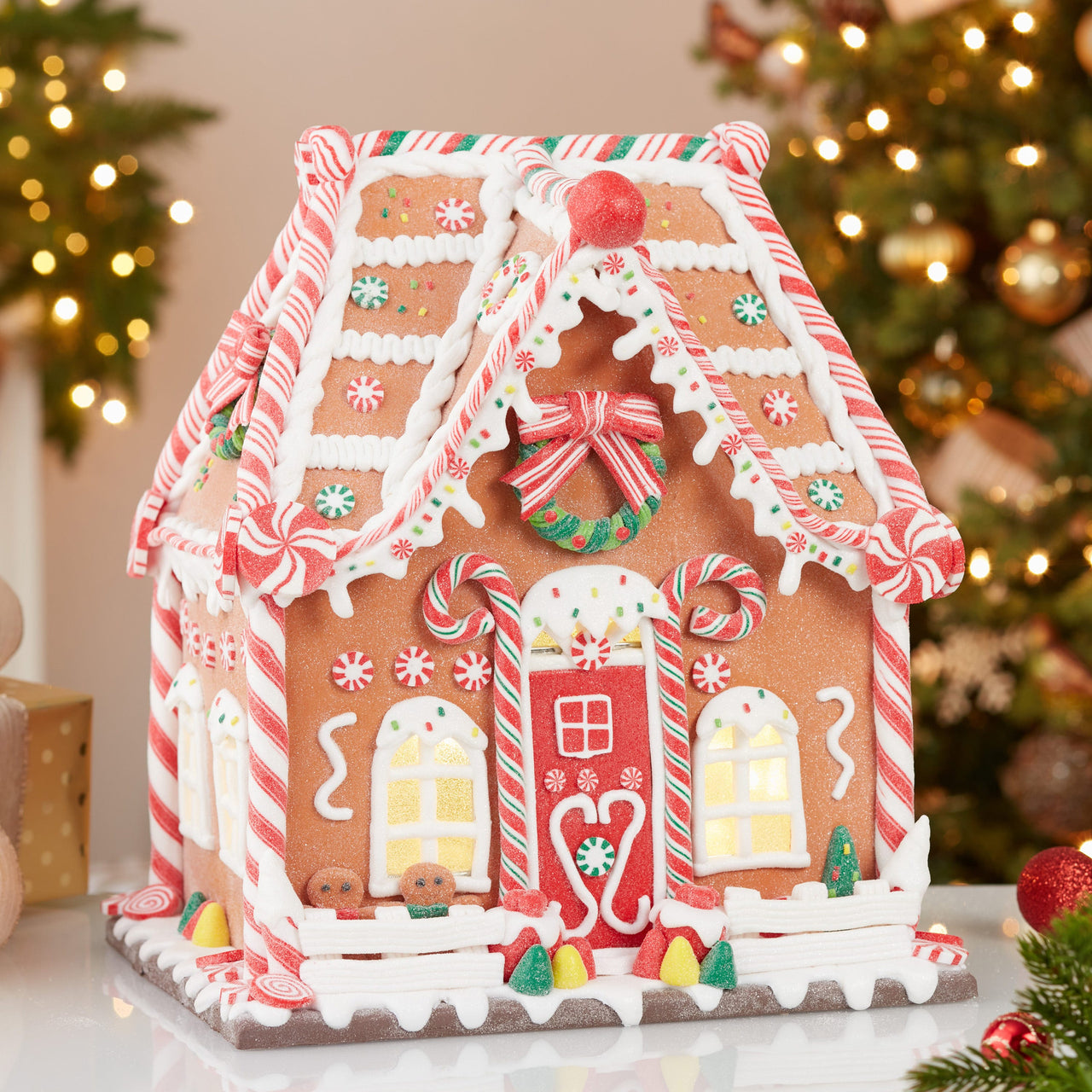 13" Battery Operated LED Gingerbread House
