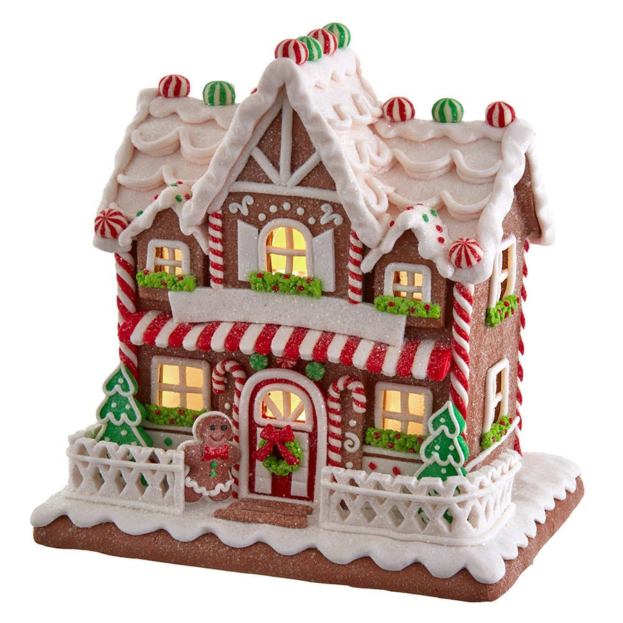 9" Battery Operated Light Up Two Floor Gingerbread House