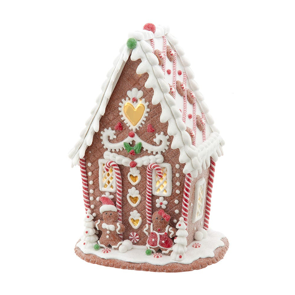 7.87“ Battery Operated LED Gingerbread House With Heart