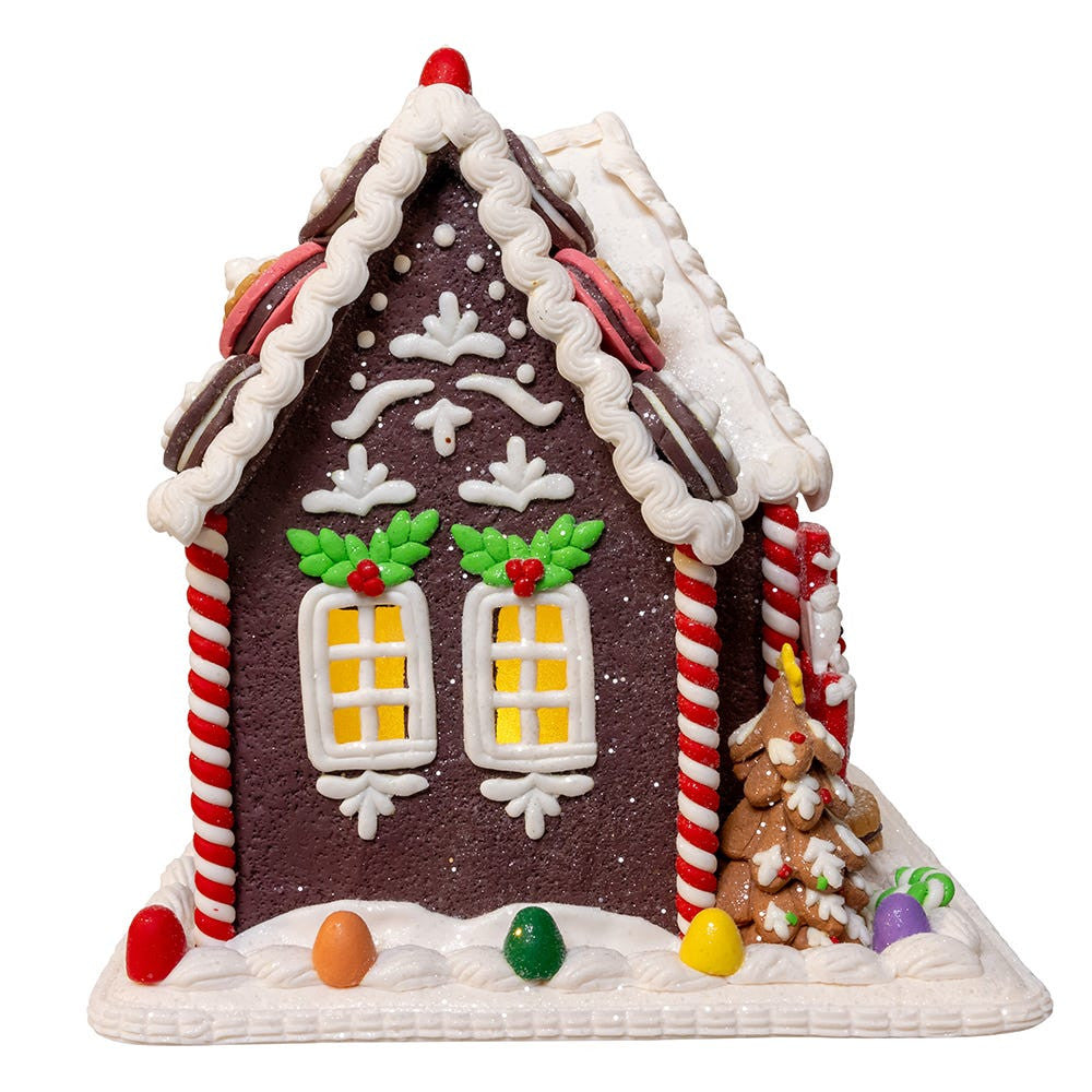 9.5“ Battery Operated LED Gingerbread Cookie House